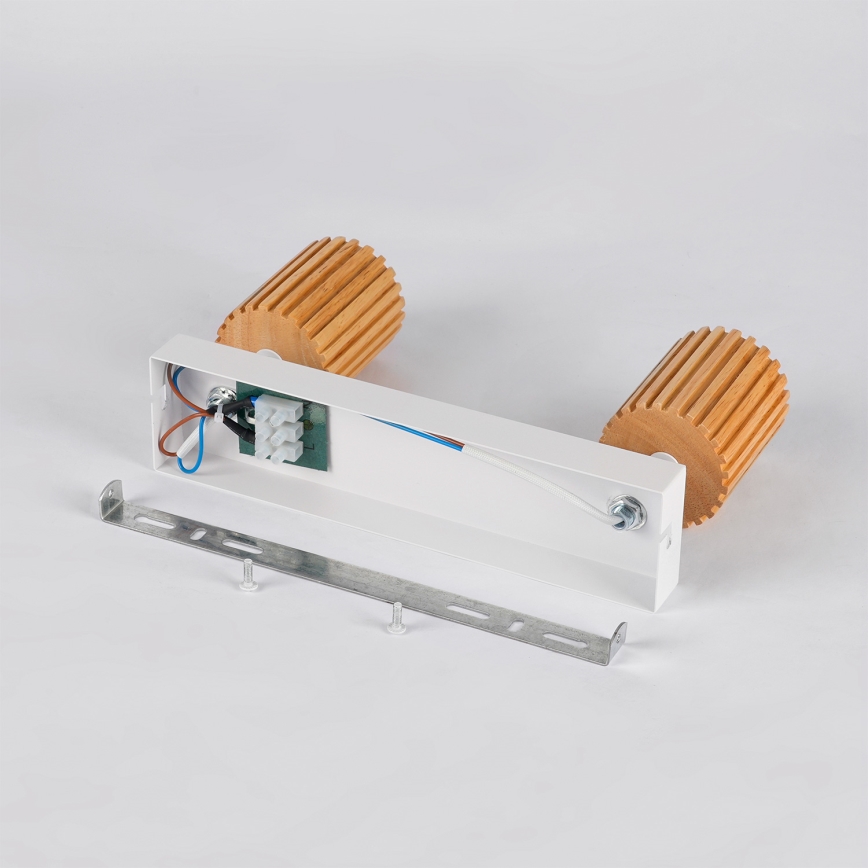 Brilagi - Spotlamp MODERN WOOD 2xGU10/8W/230V hout/wit