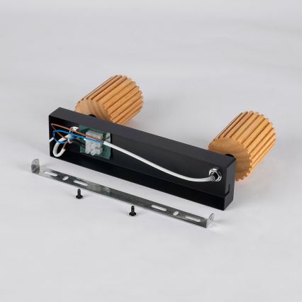 Brilagi - Spotlamp MODERN WOOD 2xGU10/8W/230V rubberhout/zwart