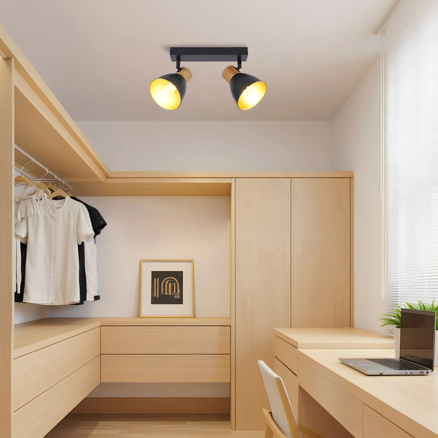 Brilagi - Spotlamp ODENSE 2xE14/10W/230V hout/zwart