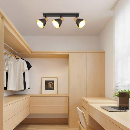 Brilagi - Spotlamp ODENSE 3xE14/10W/230V hout/zwart