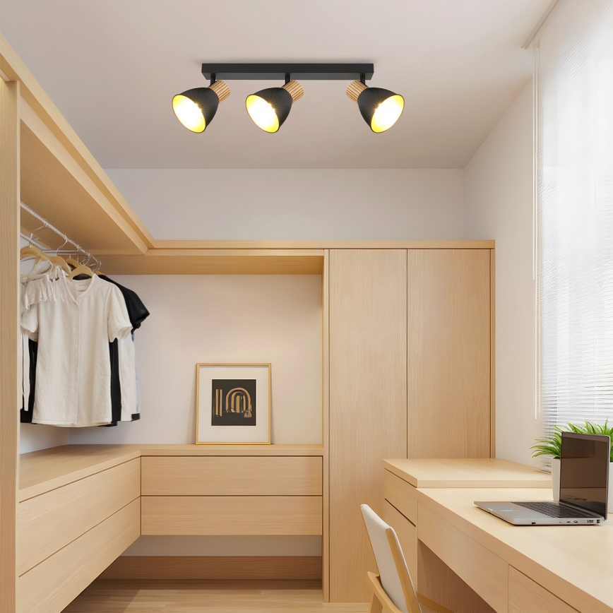 Brilagi - Spotlamp ODENSE 3xE14/10W/230V hout/zwart