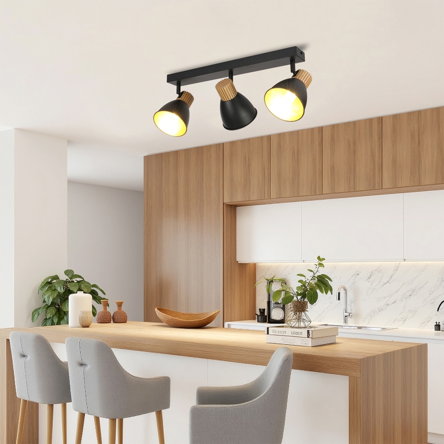 Brilagi - Spotlamp ODENSE 3xE14/10W/230V hout/zwart