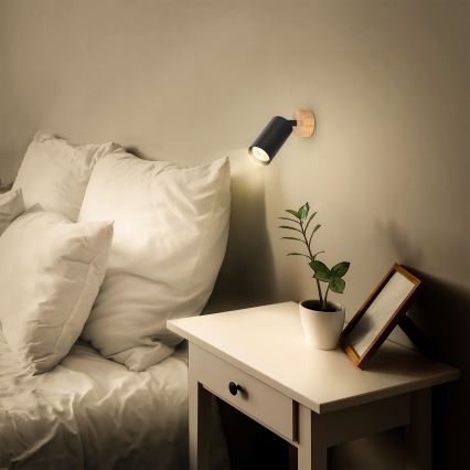 Brilagi - Spotlamp SELE 1xGU10/30W/230V zwart/eiken decor