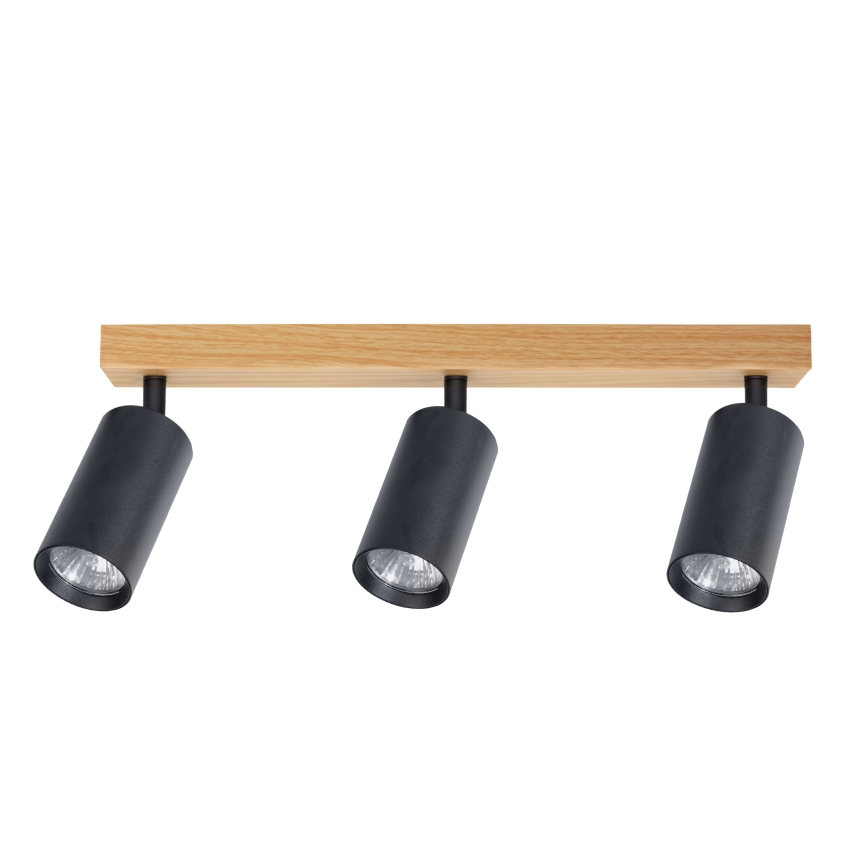 Brilagi - Spotlamp SELE 3xGU10/30W/230V zwart/eiken decor