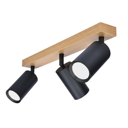 Brilagi - Spotlamp SELE 3xGU10/30W/230V zwart/eiken decor