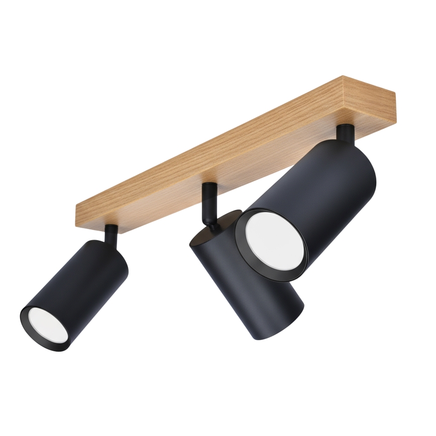 Brilagi - Spotlamp SELE 3xGU10/30W/230V zwart/eiken decor