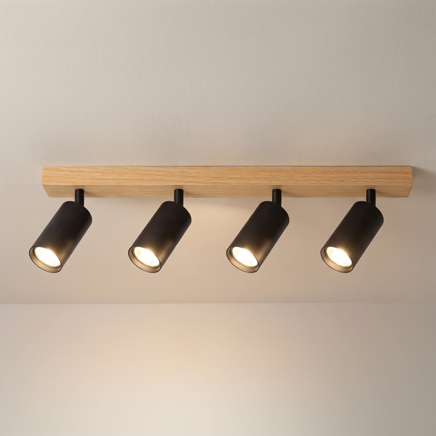 Brilagi - Spotlamp SELE 4xGU10/30W/230V zwart/eiken decor