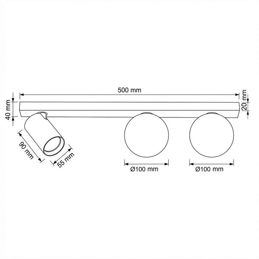 Brilagi - spotlamp SELE BALL 1xGU10/30W/230V + 2xG9/10W wit