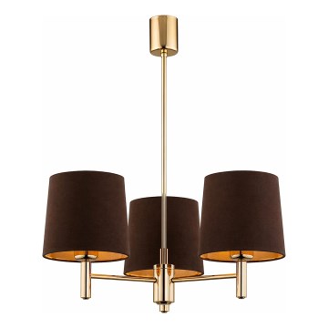 Brilagi - Staafkroonluchter MONTE 3xE27/60W/230V bruin/goud