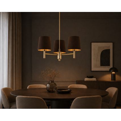 Brilagi - Staafkroonluchter MONTE 3xE27/60W/230V bruin/goud