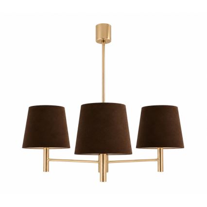 Brilagi - Staafkroonluchter MONTE 3xE27/60W/230V bruin/goud