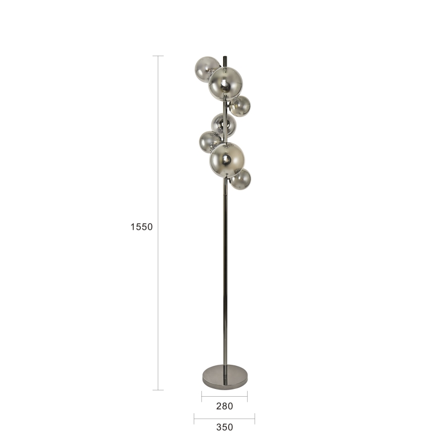 Brilagi - Staande LED Lamp MILLA 7xG9/3W/230V glanzend chroom/gerookt