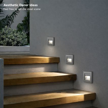 Brilagi - STEP LIGHT LED-trapverlichting, 1,5 W, 230 V, IP44, antraciet