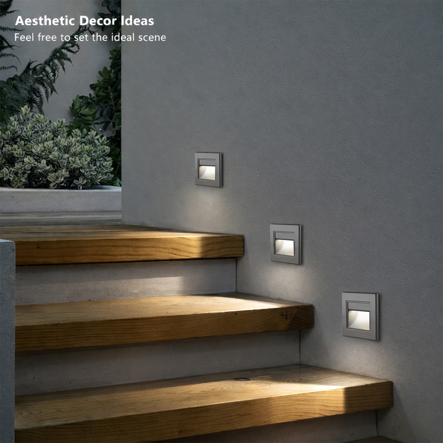 Brilagi - STEP LIGHT LED-trapverlichting, 1,5 W, 230 V, IP44, antraciet