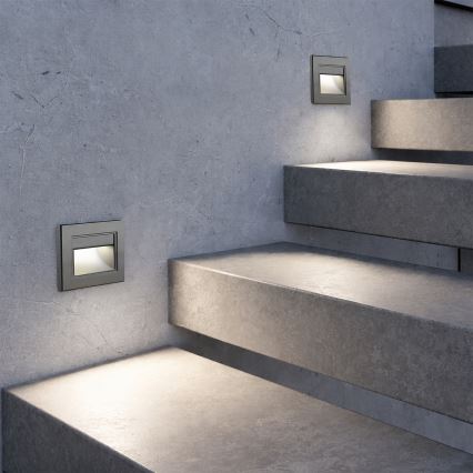 Brilagi - STEP LIGHT LED-trapverlichting, 1,5 W, 230 V, IP44, antraciet