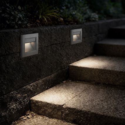 Brilagi - STEP LIGHT LED-trapverlichting, 1,5 W, 230 V, IP44, antraciet