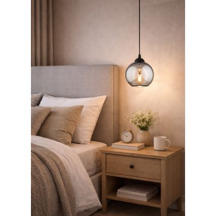 Brilagi - Suspension à câble 1xE27/60W/230V noir/gris fumé