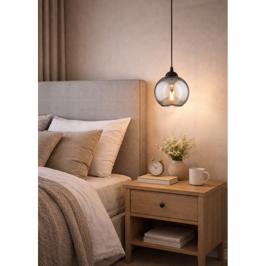 Brilagi - Suspension à câble 1xE27/60W/230V noir/gris fumé
