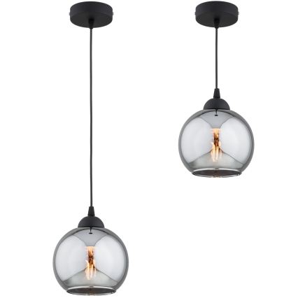 Brilagi - Suspension à câble 1xE27/60W/230V noir/gris fumé