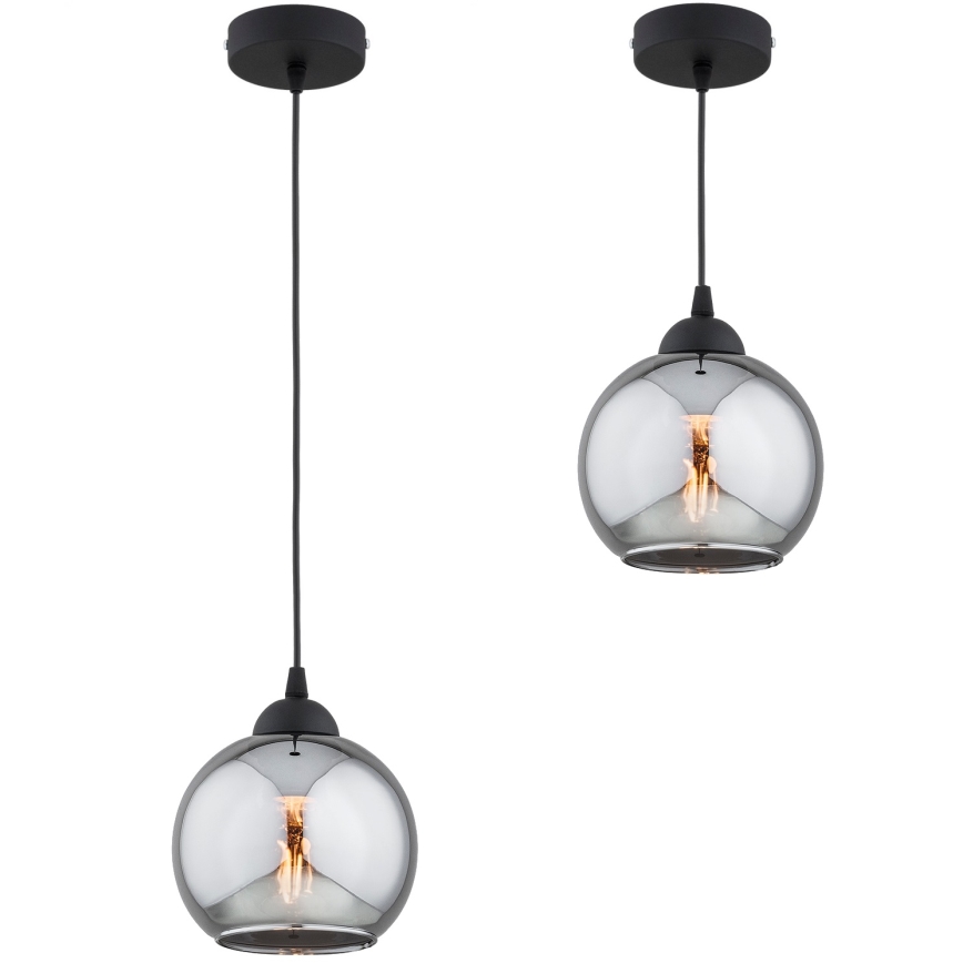 Brilagi - Suspension à câble 1xE27/60W/230V noir/gris fumé