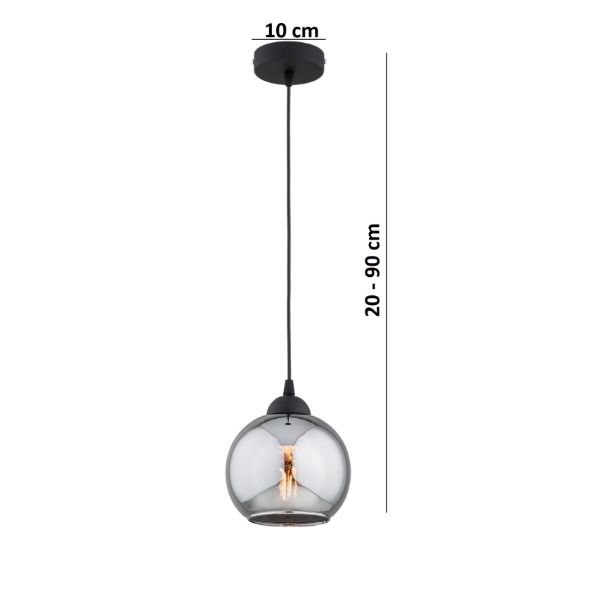 Brilagi - Suspension à câble 1xE27/60W/230V noir/gris fumé