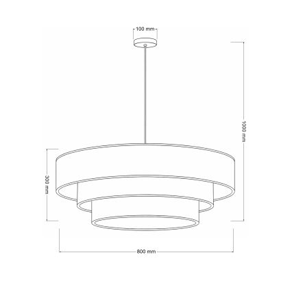 Brilagi - Suspension à câble LUNETA 3xE27/60W/230V Ø 80 cm beige/doré