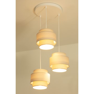 Brilagi - Suspension à câble RESNA 3xE27/60W/230V Ø 45 cm beige