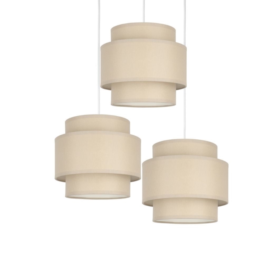 Brilagi - Suspension à câble RESNA 3xE27/60W/230V Ø 45 cm beige