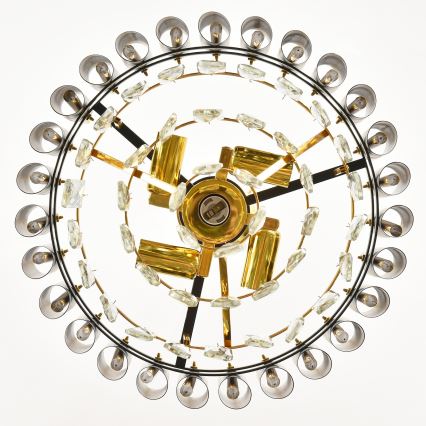 Brilagi - Suspension à chaîne ECLIPSE 5xE14/10W/230V Ø 38 cm noir/doré