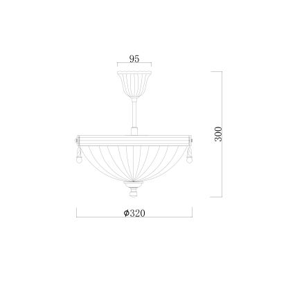 Brilagi - Suspension-barre CLASSIC 3xE14/60W/230V laiton
