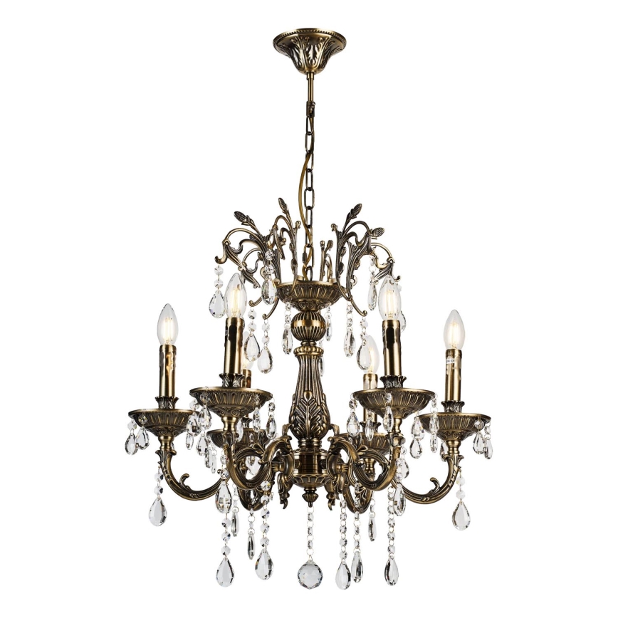 Brilagi - Suspension chaîne CLASSIC 6xE14/60W/230V laiton
