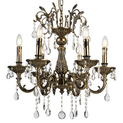 Brilagi - Suspension chaîne CLASSIC 6xE14/60W/230V laiton