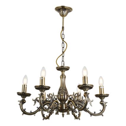 Brilagi - Suspension chaîne CLASSIC 6xE14/60W/230V laiton