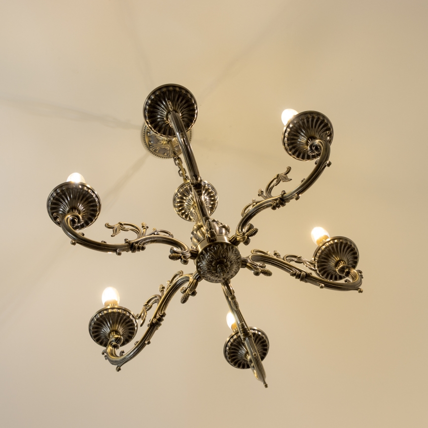 Brilagi - Suspension chaîne CLASSIC 6xE14/60W/230V laiton