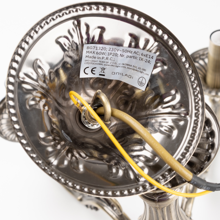 Brilagi - Suspension chaîne CLASSIC 6xE14/60W/230V laiton