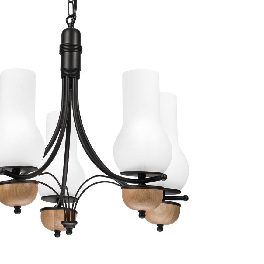 Brilagi - Suspension chaîne COTTAGE 5xE14/40W/230V hêtre/blanc