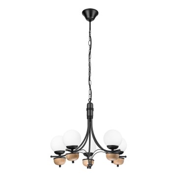 Brilagi - Suspension chaîne COTTAGE 5xG9/40W/230V hêtre/blanc