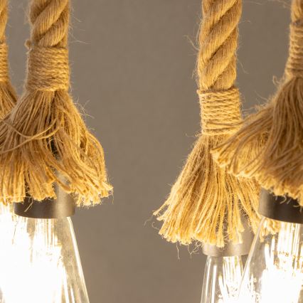 Brilagi - Suspension chaîne KOS 6xE27/60W/230V hêtre