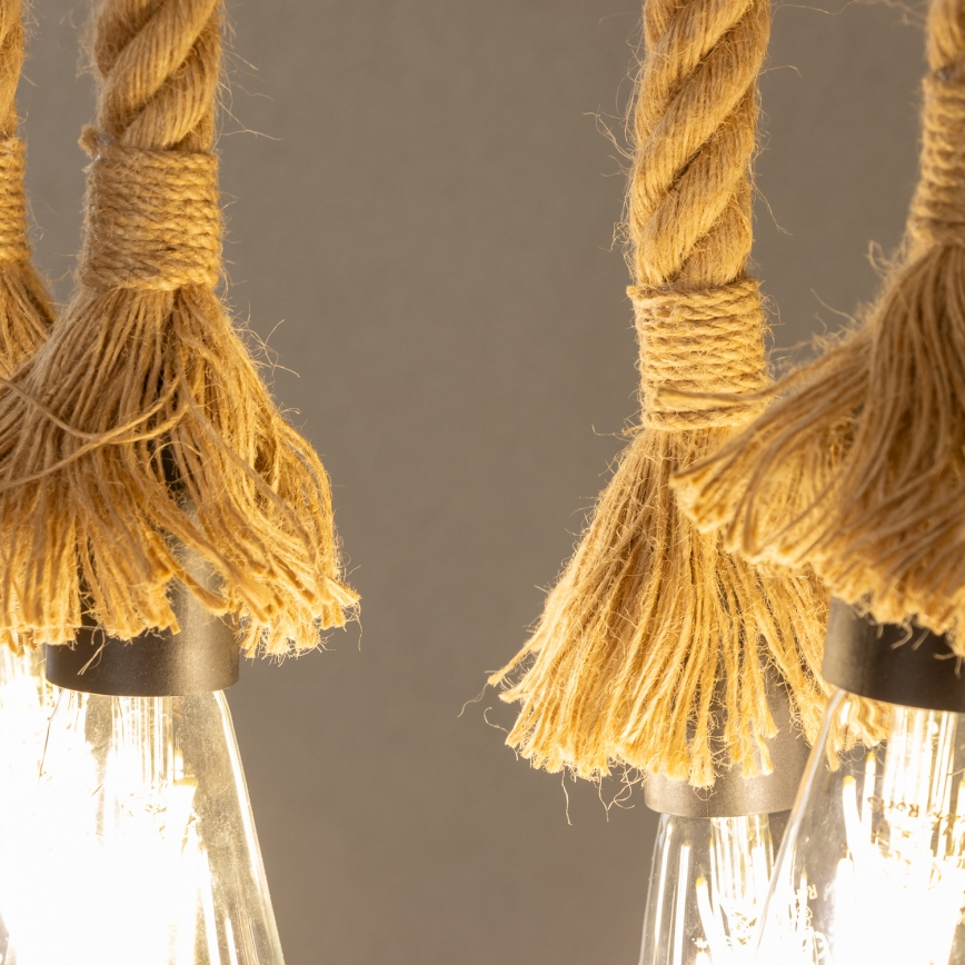 Brilagi - Suspension chaîne KOS 6xE27/60W/230V hêtre