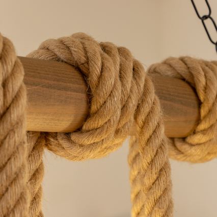 Brilagi - Suspension chaîne KOS 6xE27/60W/230V hêtre