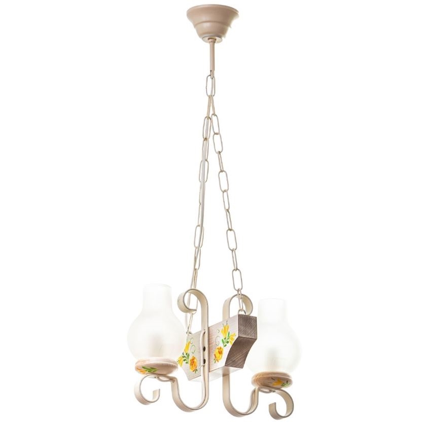 Brilagi - Suspension chaîne QUEEN 2xE14/40W/230V hêtre/crème