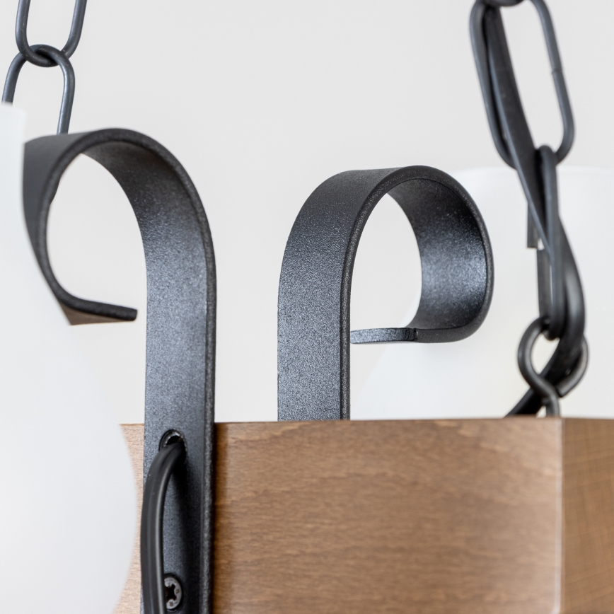 Brilagi - Suspension chaîne QUEEN 2xE14/40W/230V hêtre/noyer