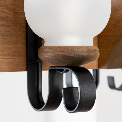 Brilagi - Suspension chaîne QUEEN 4xE14/40W/230V hêtre