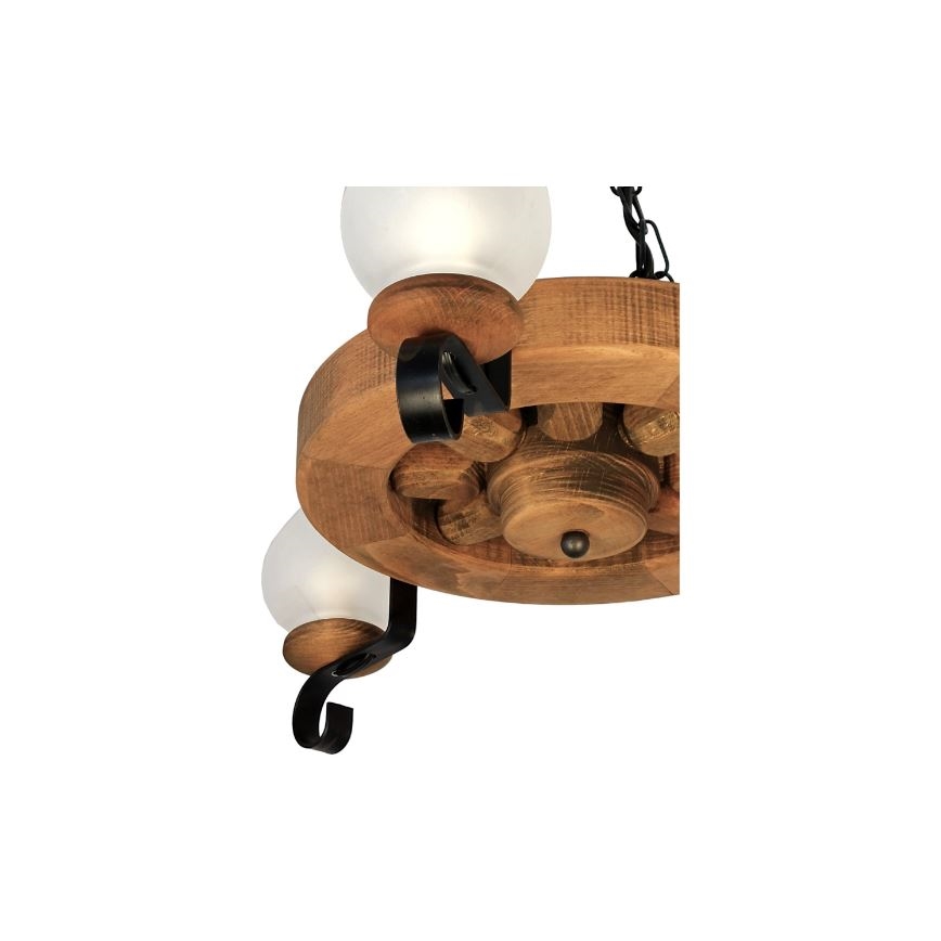 Brilagi - Suspension chaîne ROATA 3xE14/40W/230V hêtre