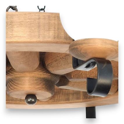 Brilagi - Suspension chaîne ROATA 8xE14/40W/230V hêtre