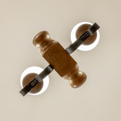 Brilagi - Suspension chaîne RUSTIC 2xE14/40W/230V hêtre/noyer