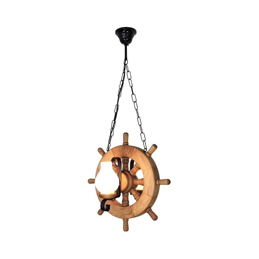 Brilagi - Suspension chaîne TIMONA 2xE14/40W/230V hêtre