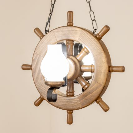 Brilagi - Suspension chaîne TIMONA 2xE14/40W/230V hêtre/noyer