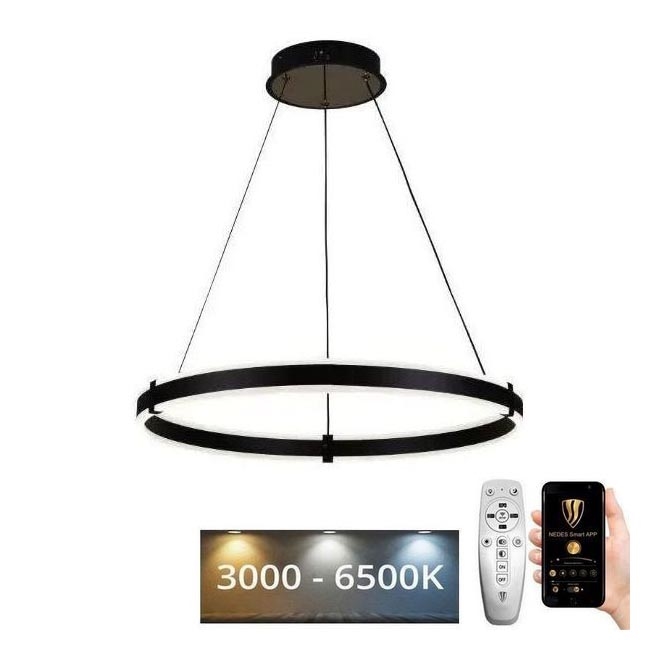 Brilagi - Suspension filaire à intensité variable CIRCLE LED/85W/230V 3000-6500K noir + télécommande