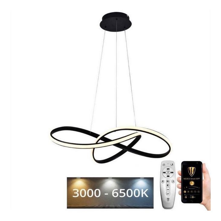 Brilagi - Suspension filaire à intensité variable COSMOWAVE LED/70W/230V noir + Télécommande